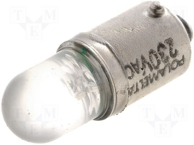 Gaismas diodes spuldze BA9S, 230VAC, LED, 750mW, baltā
