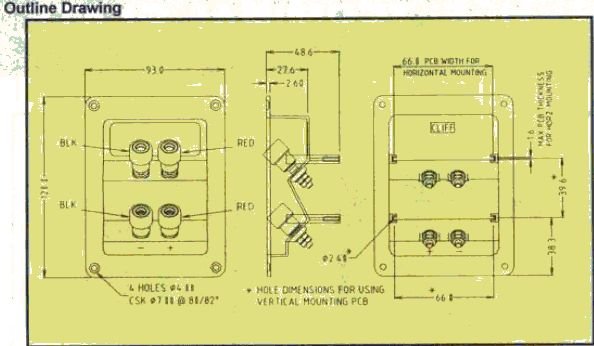Termināls tumbam, 4 konektori, skruvejamas, 121x93mm, lodējamas