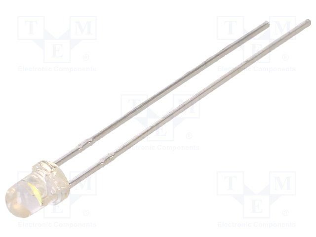 3mm, auksta balta, 10000...12000mcd, 20°, 3.5...4V/20mA, gaismas diode