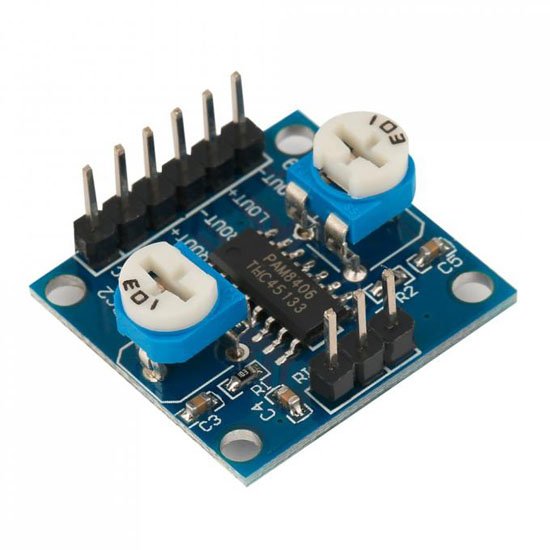 Modulis: audio, jaudas pastiprinātājs, stereo, 2x5W(2R), 2x3W(4R), 2.5...5.5VDC, PAM8406