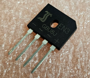 GBU8J Tiltiņš 600V, 8A, 22x19x3.5mm, plakans, vertikāls