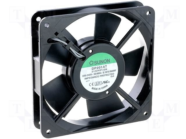 120x120x25mm, AC230V, slīdgultnis, 109m3/st, 43dB, 2050prm, 19W, Ventilators