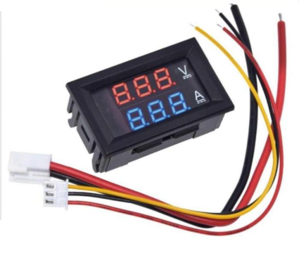 Modulis: Ciparu voltmetrs(sarkana)/ampērmetrs(zila), U=0...100VDC, I=0...10A, 48x29x25mm, Operating voltage:DC4.5...30V