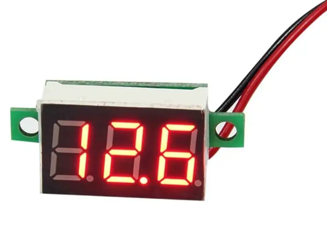 Modulis: Ciparu voltmetrs(sarkana), U=4.5...30VDC, 30x10x10mm, barošana DC4.5V-30V, bez korpusa