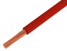 Kabelis montāžas, daudzdzislas, 1.0mm2, CU, sarkana krasa