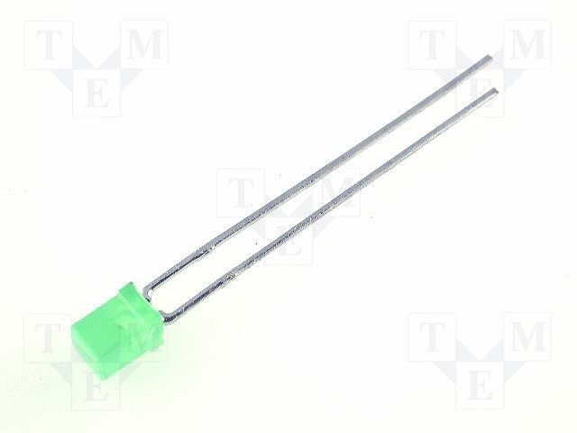 3x3x5mm, zaļa, 1..5mcd, 110grad., 2.1..2.5V/20mA, 568nm, taisnleņķa LED