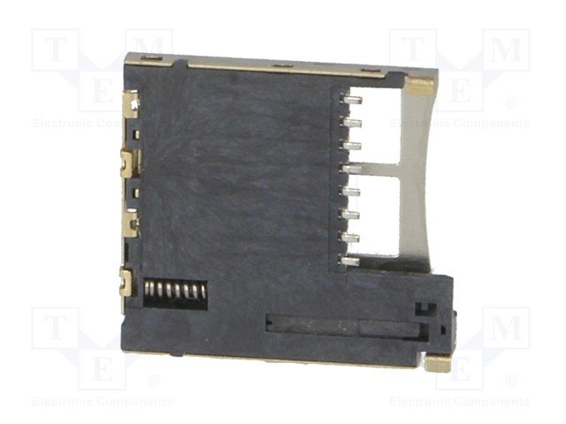 Atmiņas kartēi SD micro savienotajs, SMD, apzelts, ar ekstraktoru, ekranets