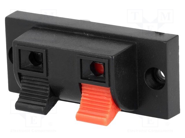 Termināls tumbam, 2vadi, skruvejamas, snap-in, L=54mm, lodējamas