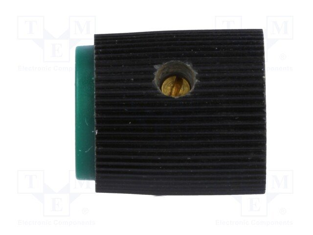 Potenciometru rokturitis Ø13x15mm, plastmasa, melnā/zaļa krasa, Ø6.35mm, ar skrūvi