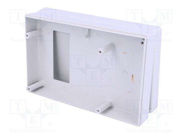 Plastmasas korpuss, 73x118x28mm, ABS, peleka krasa, ar logu, ar vāku baterija