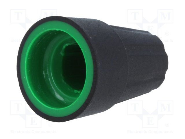Potenciometru rokturitis Ø13x19mm, plastmasa, melnā/zaļa krasa, ar savilcēju, Ø6mm, iespiežamā