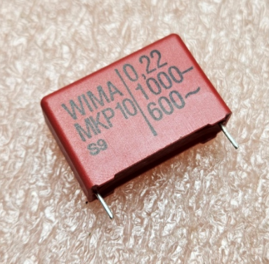 220nF/1000VDC, 600VAC, ±20%, polipropilēns kondensātors 27.5mm, 11x21.5x31.5mm, WIMA