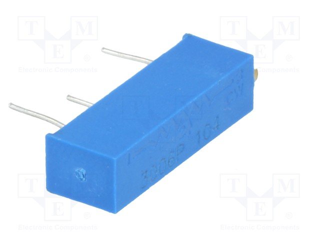 100R pieskaņošais daudzapgriezienu rezistors, 750mW, 19.2x5x6.4mm