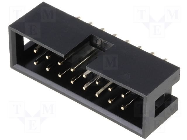 16pin(2x8), IDC, "papa/THT", solis=2.54x2.54mm, taisns