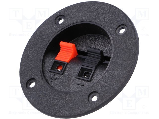 Termināls tumbam, 2vadi, skruvejamas, snap-in, Dia=75mm, lodējamas