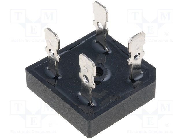 KBPC5012FP Tiltiņš 1200V, 50A, plakana veida biezums 8mm, izolets, izvadi 6.4*0.8mm