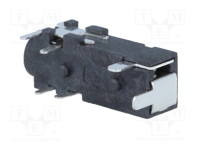 3.5mm (4 kont.) ligzda, stereo+video, plastmasas, THT, 2 x on/off, 5x6x15mm, CLIFF