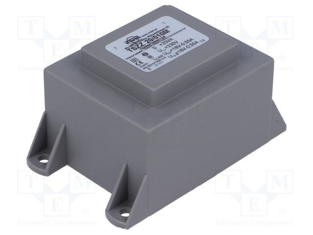 Transformators 220V=>2x18V, 2x550mA, 20VA, 74x49.8x42.2mm