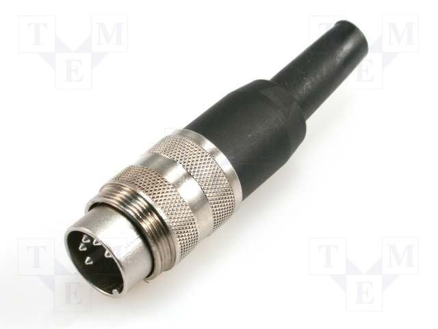 5Pin rūpņiecības savienotājs uz vadu "papa" dakša, 5A/300V, IP40, Ag, 270grad, apaļš, serija C091A