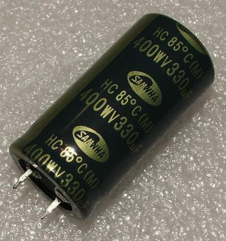 330/400V, 85C, Ø25x50mm, ±20%, Kondensators elektrolītisks, 2000h, SNAP-IN, SAMWHA