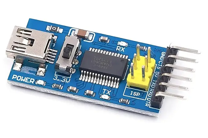 Modulis: Konverters, USB - UART, USB B mini, ar slēdzi, 45x18x12mm, Baze PT232RL