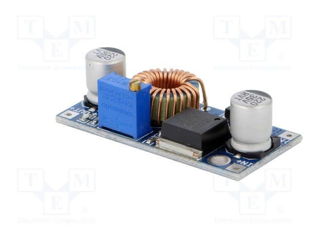 Modulis: Pārveidotājs, step down, Uie=5...32V, Uiz=0.8...30V, 5A, 80..96%, 54x23mm, XL4005