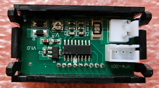 Modulis: Ciparu voltmetrs(sarkana)/ampērmetrs(zila), U=0...100VDC, I=0...10A, 48x29x25mm, Operating voltage:DC4.5...30V