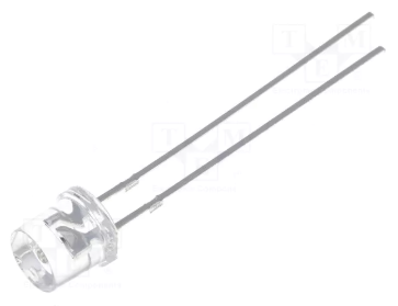 5mm, zaļa, 1560...3000mcd, 140°, 2.8...4V/30mA, 525nm, gaismas diode, plakana