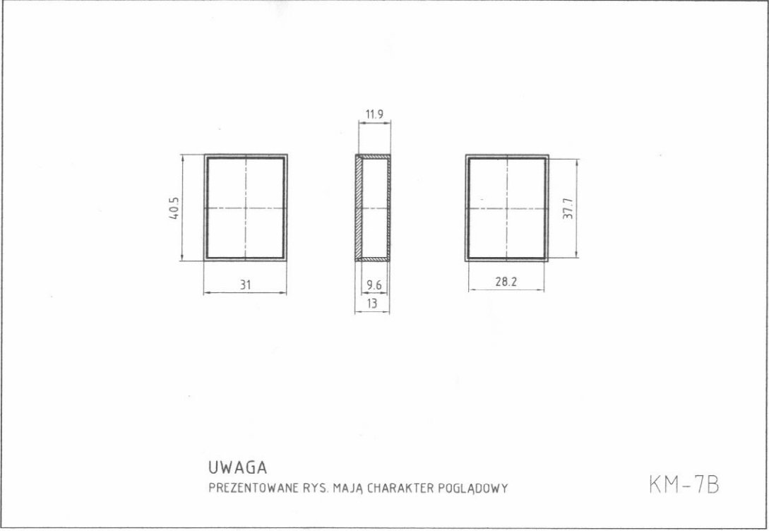 Plastmasas korpuss, 31x41x13mm, ABS, pelēkā krasa