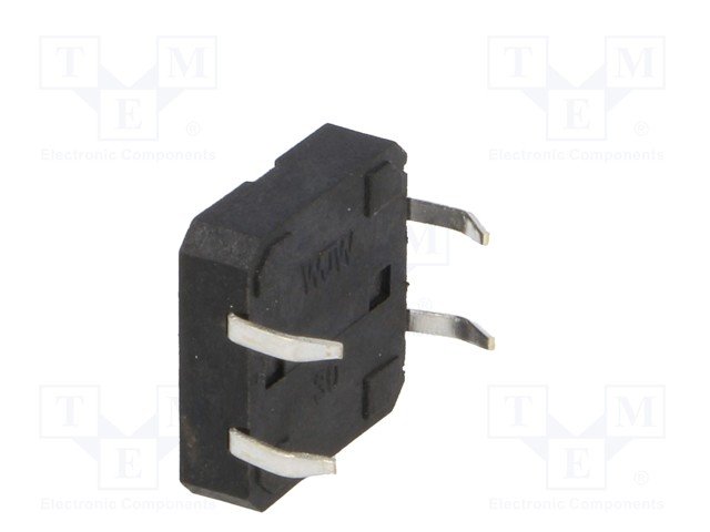 Mikroslēdzejs horizontāls, SPST-NO, OFF-(ON), 0.05A/12VDC, THT, 12x12x4mm, 2.5N, L=0.5mm