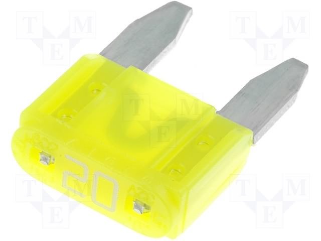 Drošinātājs auto mini 20A, 32V, 10.9 x 16.3 x 3.8mm