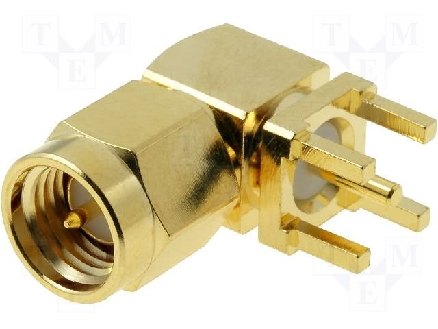 SMA štekers, leņķisks 90°, šasijai, 6x6mm