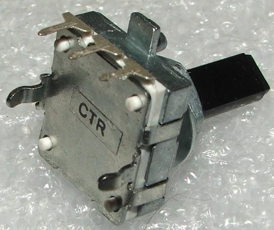 Enkoders, 24imp/revol., izeja in 2 bit Gray code, 350VAC/0.5mA, rokturis 6mm, horizontals, 6.5x17.6x16mm