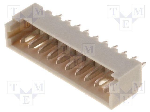 10pin, ligzda/papa, šasijai, solis=1.25mm, taisns, THT, 125V/1A, Micro serija