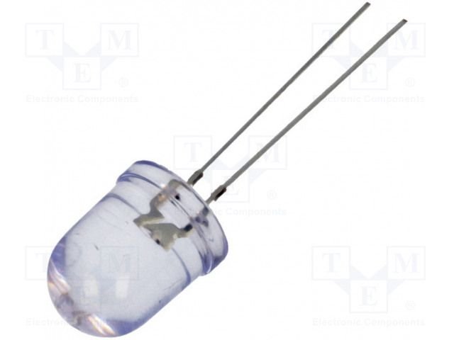 10mm, dzeltena, 14400...170000mcd, 30°, 1.8...2.6V/20mA, 585-595nm, caurspidiga, gaismas diode