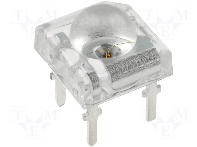 7x7mm, sarkana, superflux, 2000...4000mcd, 120°, 2.2...2.8V/50mA, 620-630nm, gaismas diode