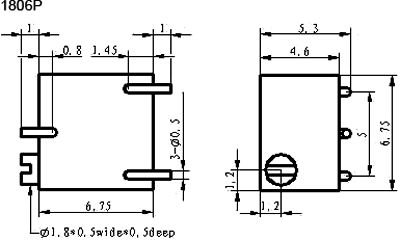 5K SMD pieskaņošais daudzapgriezienu rezistors 250mW, regulators no augšas