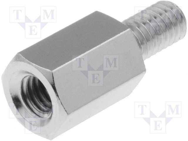 Distancers L=10mm, M4 iekšeja vitne- M4 areja vitne, misiņš