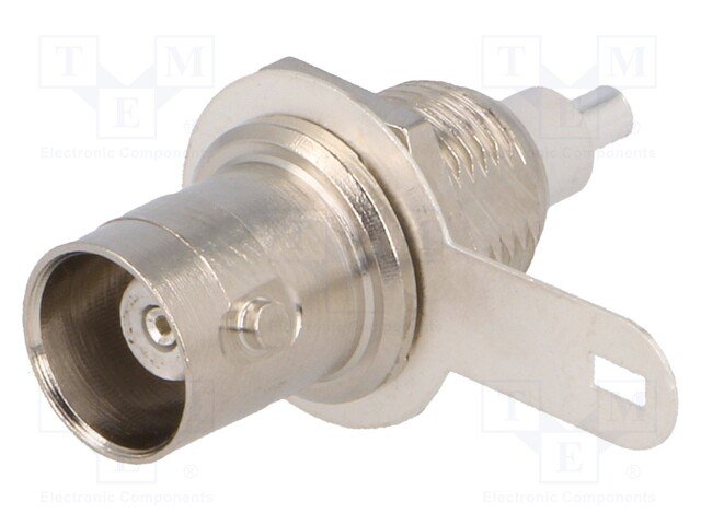 BNC ligzda, šasijai, neizolēts, taisns, 50Ω, uzskrūvējams, vītnes garums 10mm