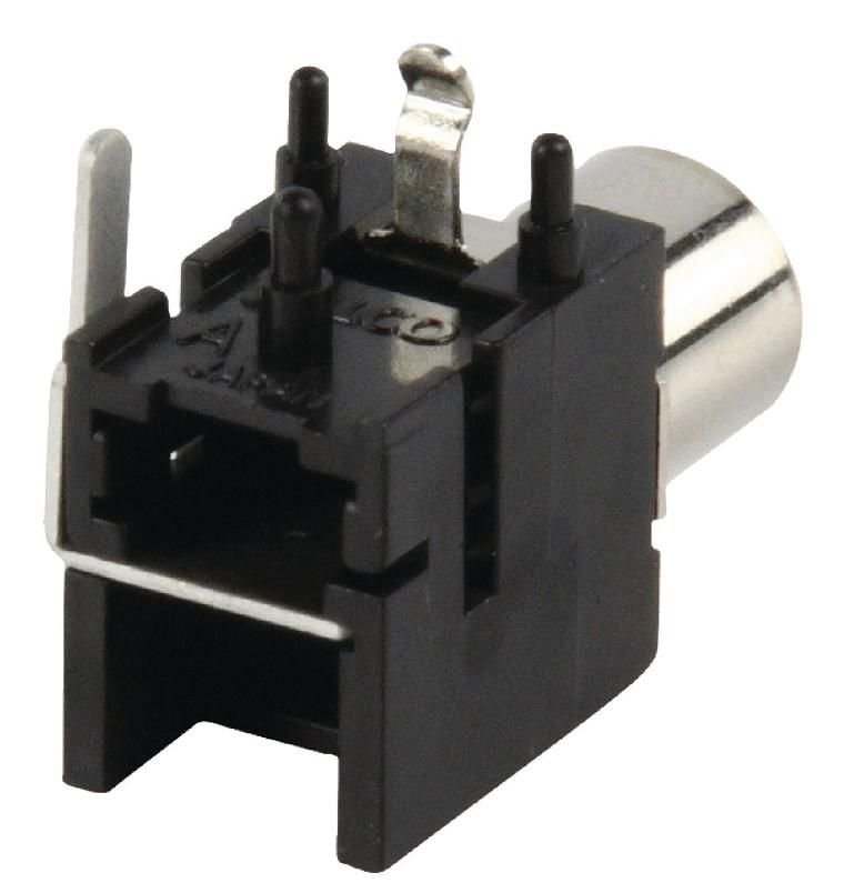 RCA ligzda uz šasija,i leņķisks, melna krasa, LUMBERG