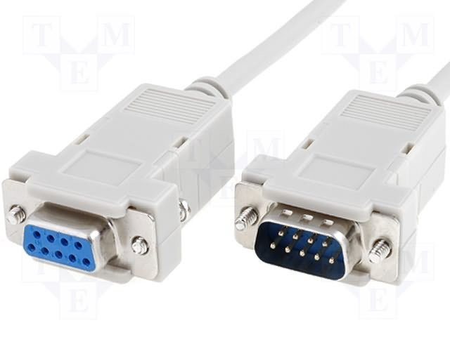 9pin ligzda/9pin štekers 1:1, vads, 1.8m