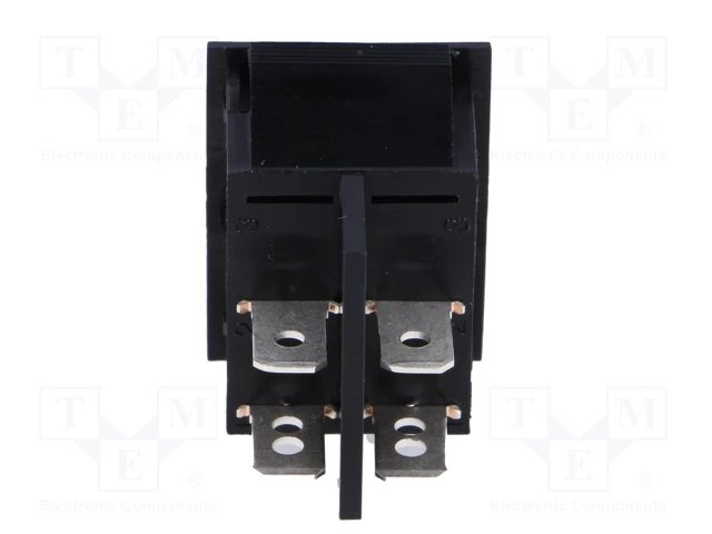 Taustiņslēdzis SPSTx2, OFF-ON + OFF+ON, 10A/250VAC, 32x22x26.6mm, melnā krasa, ar fiksāciju