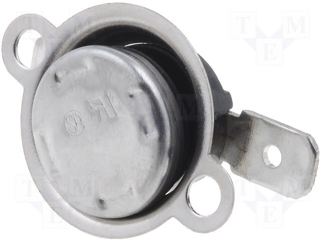 BT-L-130 Termostats, 130C/100C, ±3°C, NC, 250V/10A, Ø16x12mm, - -