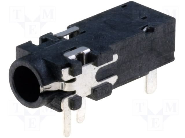 3.5mm (4 kont.) ligzda, stereo+video, plastmasas, THT, 5x6x15mm, CLIFF