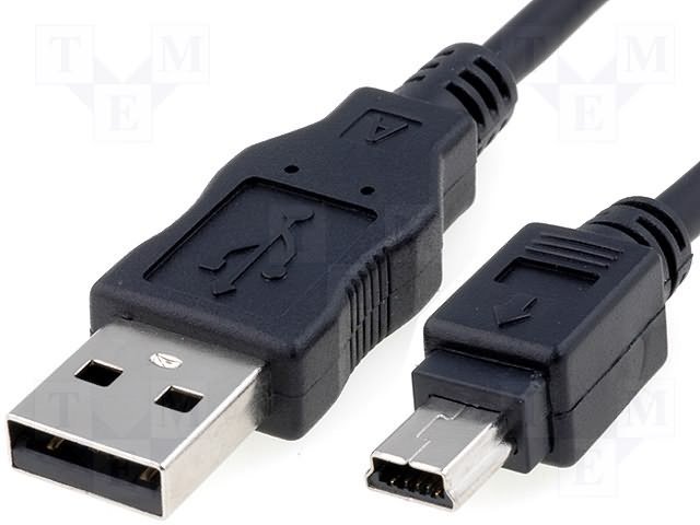 MiniUSB-A(5Pin) štekers/USB A štekers, vads, 0.3m