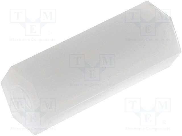 Distancers plastmasas L=15mm, M3 iekšeja vitne- M3 iekšeja vitne