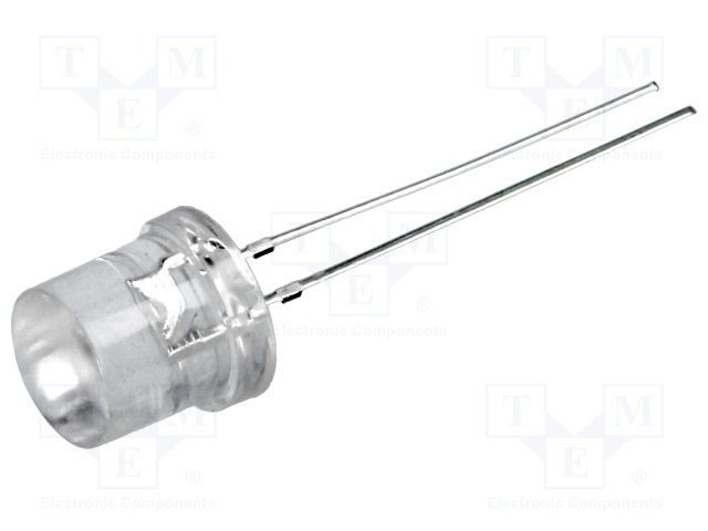 8mm, auksta balta, 3000...4200mcd, 140°, 2.9...3.6V/20mA, plakana, gaismas diode