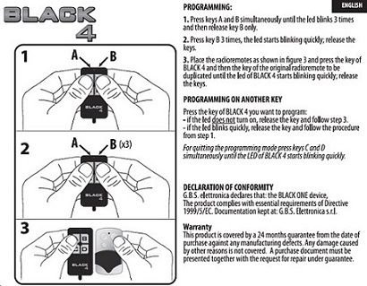 RC. BLACK 2, 2 kanali, Fixed Code kopēšanai, 2xCR2016 - 6V
