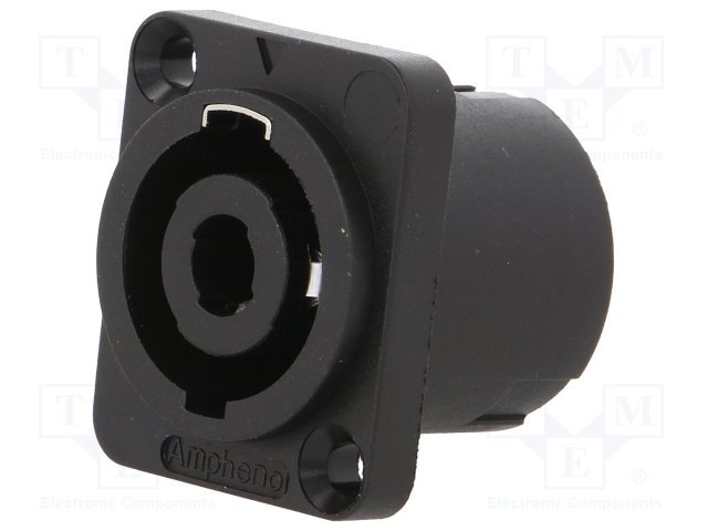 4pin, speakon ligzda, šasijai, kvadrats, 26x26x32.5mm, AMPHENOL
