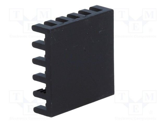 Radiators 21x21x6mm, aluminijs, melna krasa